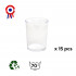 15 Mini-Verrines redondos de vidrio 8,5 cl D. 51 x A. 65 mm reutilizables, reciclables 100% francés - Transparente - D-Work