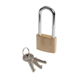 Cadenas en Laiton à Anse Longue 40 mm - Sécurisé et Durable - Protection Optimale pour Vos Effets - Silverline
