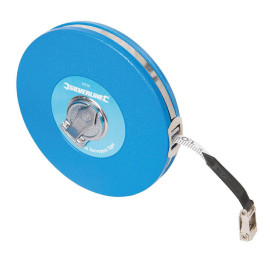 Mètre d'Arpenteur en Fibres de Verre 30 m x 13 mm – Précision et Résistance – Idéal pour Mesures Extérieures - Silverline
