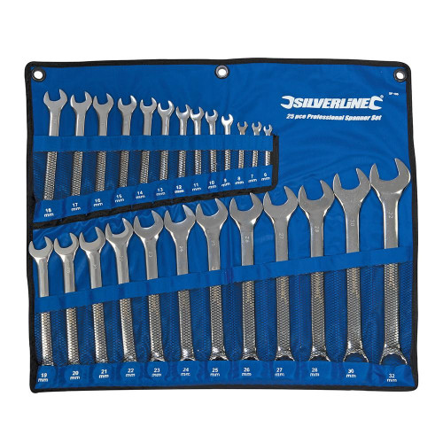 Clés Mixtes 25 pcs 6 - 32 mm – Ensemble Complet pour Mécanique – Outils Pratiques et Durables - Silverline
