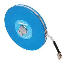 Mètre d'Arpenteur en Fibres de Verre 50 m x 13 mm – Précision et Résistance – Idéal pour Mesures Extérieures - Silverline
