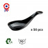 50 cucharas Indhye 1,7 cl tamaño bocado, 102 x 38 x Ht. 32 mm, reutilizables, reciclables 100% Francés - Negro - D-Work
