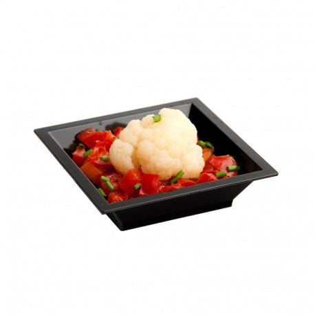 25 square trays 1.7 cl 60 x 60 x Ht. 16 mm reusable, recyclable 100% French - Black - D-Work