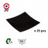 25 square plates, 95 x 95 x Ht. 13 mm reusable, recyclable 100% French - Black - D-Work