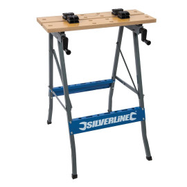 Établi Portable 100 kg - Robuste et Pratique - Idéal pour Bricolage et Travaux Manuels - Silverline

