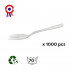 1000 mini tenedores L. 96 mm "especial aperitivo, cóctel" reutilizables, reciclables 100% franceses - Transparente - D-Work