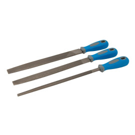 Limes Demi-Douce 250 mm - Lot de 3 - Outils Précis pour Finitions Soignées - Silverline
