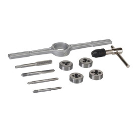 Tarauds et Filières Métriques - Lot de 10 Pièces - Outils de Précision pour Filetage - Silverline
