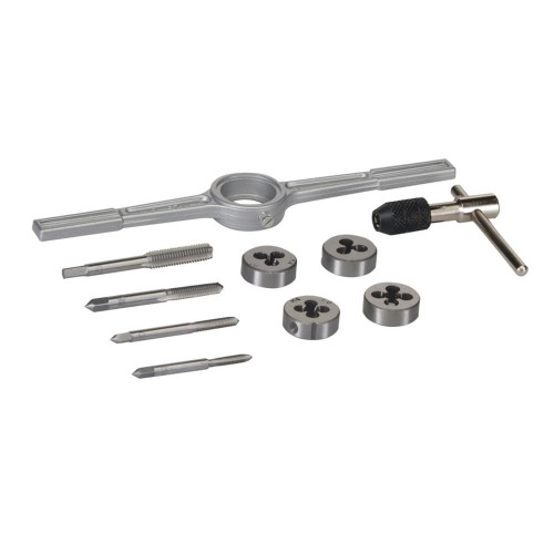 Tarauds et Filières Métriques - Lot de 10 Pièces - Outils de Précision pour Filetage - Silverline
