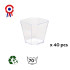 10 verrines carrées biseautées 5 cl de 50 x 50 x Ht. 45 mm réutilisable, recyclable 100% Française - Transparent - D-Work