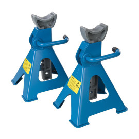 Chandelles à Crémaillère 3 Tonnes - Lot de 2 - Sécurisez Vos Véhicules en Toute Simplicité - Silverline
