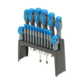 Tournevis à Manche Caoutchouté - Lot de 18 Pièces - Outils Pratiques et Ergonomiques - Silverline
