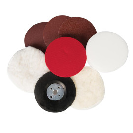 Accessoires de Ponçage-Polissage 180 mm - Lot de 8 Pièces - Idéal pour Finitions Parfaites - Silverline

