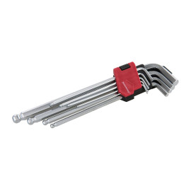 Clés Hexagonales à Tête Sphérique - 9 pcs 1,5 - 10 mm - Précision et Confort d'Utilisation - Silverline
