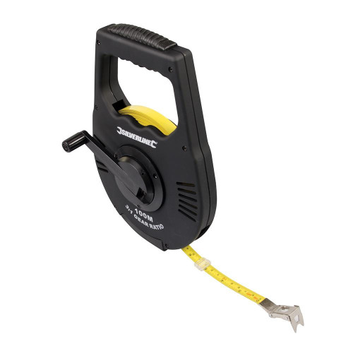 Mètre d'Arpenteur à Démultiplication 100 m x 12 mm – Précision et Facilité d'Utilisation - Silverline
