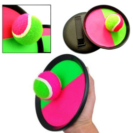 2 raquettes de plage D. 19 cm auto-agrippantes + balle D. 6,3 cm - D-Work