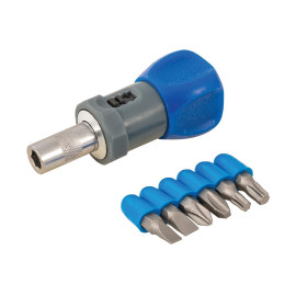 Tournevis Court à Cliquet 7 pcs - Précision et Polyvalence - Outil Indispensable pour Bricoleurs - Silverline
