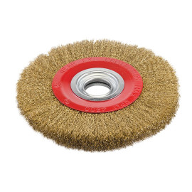 Brosse Circulaire en Acier Laitonné 200 x 32 mm – Résistante et Efficace pour Nettoyage - Silverline

