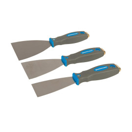 Couteaux à Enduire Expert - Lot de 3, 50, 75 et 100 mm - Outils de Finition de Qualité - Silverline
