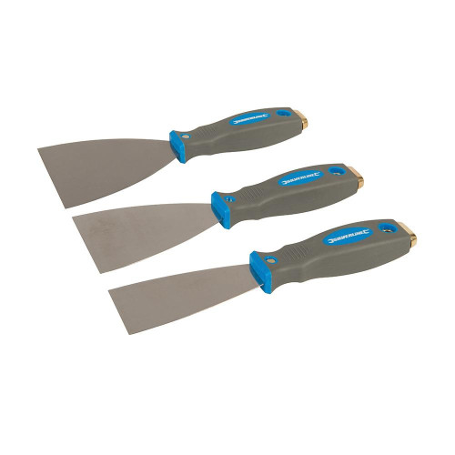 Couteaux à Enduire Expert - Lot de 3, 50, 75 et 100 mm - Outils de Finition de Qualité - Silverline
