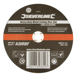 Disque de Tronçonnage Plat Métal 230 x 3 x 22,23 mm - Usage Intensif, Performance Optimale - Silverline
