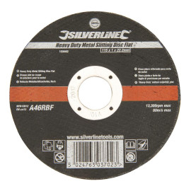 Disque de Tronçonnage Plat Métal 115 x 1 x 22,23 mm - Usage Intensif, Découpe Précise - Silverline
